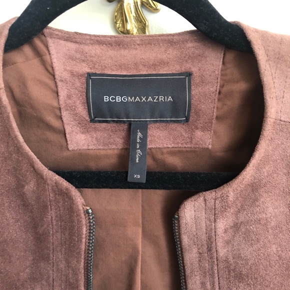 BCBG Max Azria MaxAzria faux suede jacket brown - Picture 3 of 5
